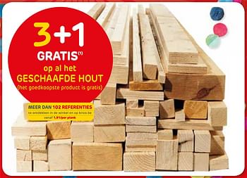Promoties 3+1 gratis op al het geschaafde hout - Huismerk - Brico - Geldig van 25/09/2019 tot 07/10/2019 bij Brico