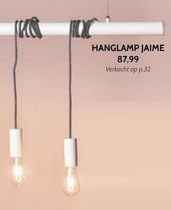 Promoties Hanglamp jaime - Huismerk - BricoPlanit - Geldig van 25/09/2019 tot 21/10/2019 bij BricoPlanit