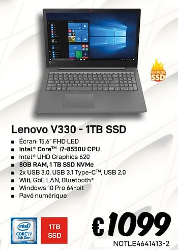 Promoties Lenovo v330 - 1tb ssd - Lenovo - Geldig van 23/08/2019 tot 30/09/2019 bij Compudeals