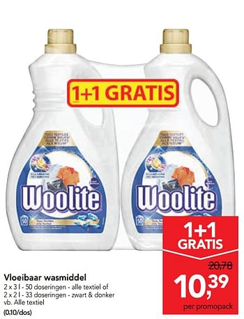Promoties Vloeibaar wasmiddel alle textiel - Woolite - Geldig van 25/09/2019 tot 08/10/2019 bij Makro