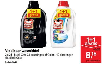 Promoties Vloeibaar wasmiddel black care - Omino Bianco - Geldig van 25/09/2019 tot 08/10/2019 bij Makro