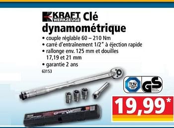 Promotions Clé dynamométrique - Kraft Werkzeuge - Valide de 18/09/2019 à 24/09/2019 chez Norma