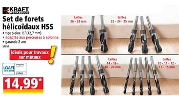 Promoties Set de forets hélicoïdaux hss - Kraft Werkzeuge - Geldig van 18/09/2019 tot 24/09/2019 bij Norma