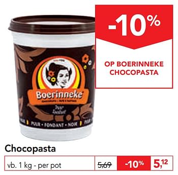 Promoties Chocopasta - 't Boerinneke - Geldig van 25/09/2019 tot 08/10/2019 bij Makro