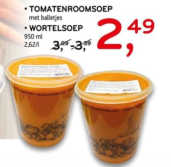 Promoties Tomatenroomsoep wortelsoep - Huismerk - C&B - Geldig van 18/09/2019 tot 01/10/2019 bij C&B