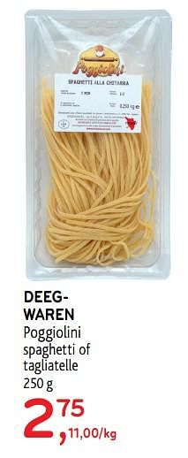 Promoties Deegwaren poggiolini spaghetti of tagliatelle - Huismerk - Alvo - Geldig van 25/09/2019 tot 08/10/2019 bij Alvo