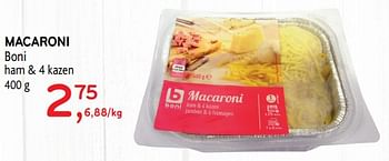 Promoties Macaroni boni ham + 4 kazen - Boni - Geldig van 25/09/2019 tot 08/10/2019 bij Alvo