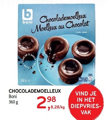 Promoties Chocolademoelleux boni - Boni - Geldig van 25/09/2019 tot 08/10/2019 bij Alvo