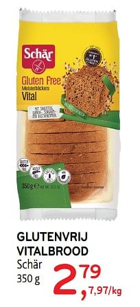 Promoties Glutenvrij vitalbrood schär - Schar - Geldig van 25/09/2019 tot 08/10/2019 bij Alvo
