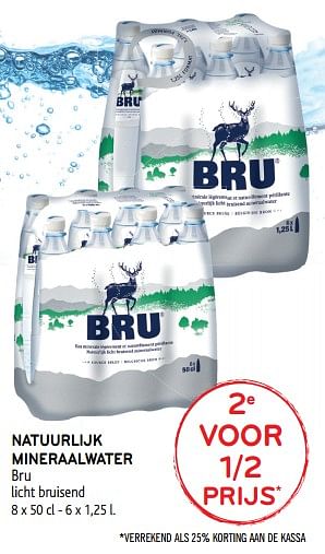 Promoties Natuurlijk mineraalwater bru licht bruisend 2e voor 1-2 prijs - Bru - Geldig van 25/09/2019 tot 08/10/2019 bij Alvo