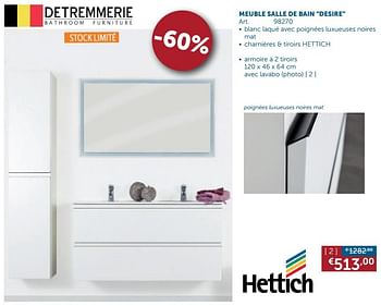 Promotions Meuble salle de bain desire - Detremmerie - Valide de 24/09/2019 à 21/10/2019 chez Zelfbouwmarkt