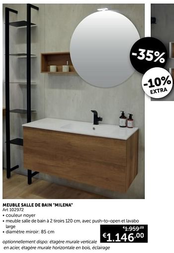Promotions Meuble salle de bain milena - Mio Bagno - Valide de 24/09/2019 à 21/10/2019 chez Zelfbouwmarkt