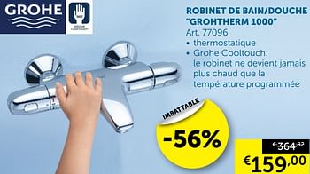 Promotions Robinet de bain-douche grohtherm 1000 - Grohe - Valide de 24/09/2019 à 21/10/2019 chez Zelfbouwmarkt