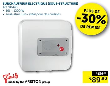 Promotions Surchauffeur électrique sous-structure - Ariston - Valide de 24/09/2019 à 21/10/2019 chez Zelfbouwmarkt
