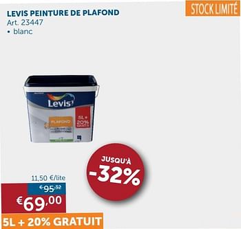 Promoties Levis peinture de plafond - Levis - Geldig van 24/09/2019 tot 21/10/2019 bij Zelfbouwmarkt
