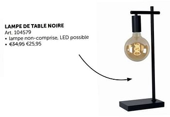 Promoties Lampe de table noire - Huismerk - Zelfbouwmarkt - Geldig van 24/09/2019 tot 21/10/2019 bij Zelfbouwmarkt