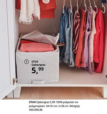 Promoties Stuk opbergtas - Huismerk - Ikea - Geldig van 23/08/2019 tot 31/07/2020 bij Ikea