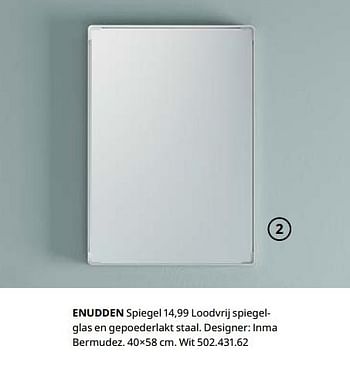Promoties Enudden spiegel - Huismerk - Ikea - Geldig van 23/08/2019 tot 31/07/2020 bij Ikea