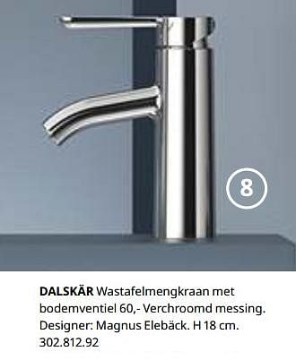 Promoties Dalskär wastafelmengkraan met bodemventiel - Huismerk - Ikea - Geldig van 23/08/2019 tot 31/07/2020 bij Ikea