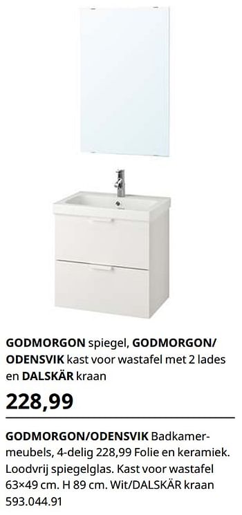 Promotions Godmorgon-odensvik badkamermeubels - Produit maison - Ikea - Valide de 23/08/2019 à 31/07/2020 chez Ikea