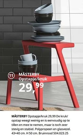 Uitstroom detectie Aanleg Huismerk - Ikea Mästerby opstapje-kruk - Promotie bij Ikea