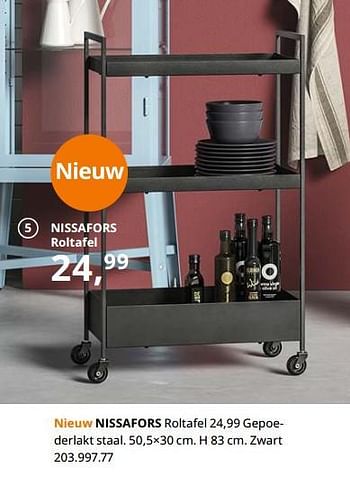 Promoties Nissafors roltafel - Huismerk - Ikea - Geldig van 23/08/2019 tot 31/07/2020 bij Ikea