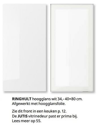 Promoties Ringhult hoogglans wit - Huismerk - Ikea - Geldig van 23/08/2019 tot 31/07/2020 bij Ikea