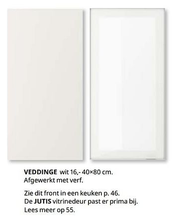 Promoties Veddinge wit - Huismerk - Ikea - Geldig van 23/08/2019 tot 31/07/2020 bij Ikea