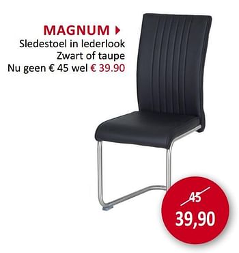 Promoties Magnum sledestoel in lederlook zwart of taupe - Huismerk - Weba - Geldig van 18/09/2019 tot 17/10/2019 bij Weba