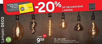 Promoties -20% op decoratieve lampen - Huismerk - BricoPlanit - Geldig van 25/09/2019 tot 21/10/2019 bij BricoPlanit