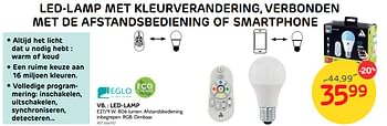 Promoties Eglo led-lamp - Eglo - Geldig van 25/09/2019 tot 21/10/2019 bij BricoPlanit