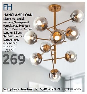 Promoties Hanglamp loan - Fisher & Honsel - Geldig van 25/09/2019 tot 21/10/2019 bij BricoPlanit