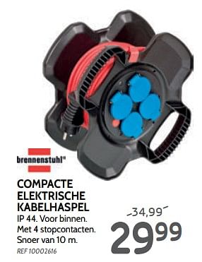Promoties Compacte elektrische kabelhaspel - Brennenstuhl - Geldig van 25/09/2019 tot 21/10/2019 bij BricoPlanit