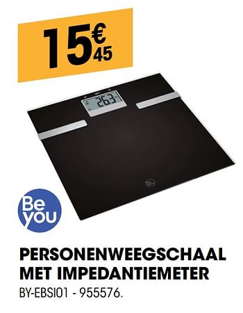 Promoties Be you digitale personenweegschaal by-ebsi01 - Be You - Geldig van 26/09/2019 tot 14/10/2019 bij Electro Depot