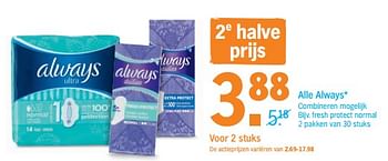 Promoties Alle always fresh protect normal - Always - Geldig van 23/09/2019 tot 29/09/2019 bij Albert Heijn
