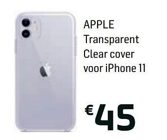 Promoties Apple transparent clear cover voor iphone 11 - Apple - Geldig van 20/09/2019 tot 30/09/2019 bij Base