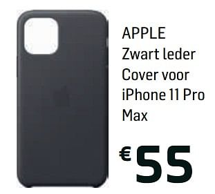 Promoties Apple zwart leder cover voor iphone 11 pro max - Apple - Geldig van 20/09/2019 tot 30/09/2019 bij Base
