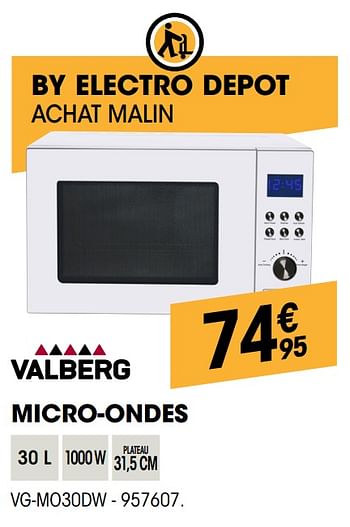 Promotions Valberg micro-ondes vg-mo30dw - Valberg - Valide de 26/09/2019 à 14/10/2019 chez Electro Depot