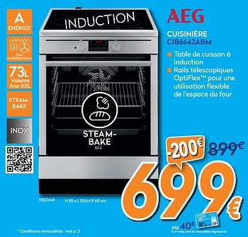 Promotions Aeg cuisinière cib6642abm - AEG - Valide de 25/09/2019 à 29/10/2019 chez Krefel