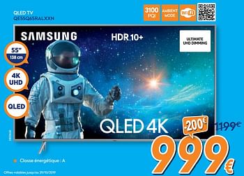Promoties Samsung qled tv qe55q65ralxxn - Samsung - Geldig van 25/09/2019 tot 29/10/2019 bij Krefel
