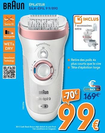 Promotions Braun épilateur silk-épil 9 9-890 - Braun - Valide de 25/09/2019 à 29/10/2019 chez Krefel