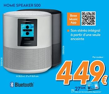 Promotions Bose haut parleur sans fil home speaker 500 - Bose - Valide de 25/09/2019 à 29/10/2019 chez Krefel