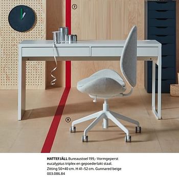 Promotions Hattefjäll bureaustoel - Produit maison - Ikea - Valide de 23/08/2019 à 31/07/2020 chez Ikea