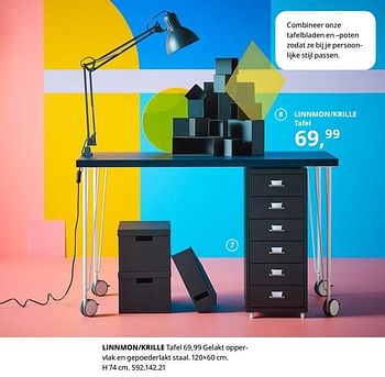 Promotions Linnmon-krille tafel - Produit maison - Ikea - Valide de 23/08/2019 à 31/07/2020 chez Ikea