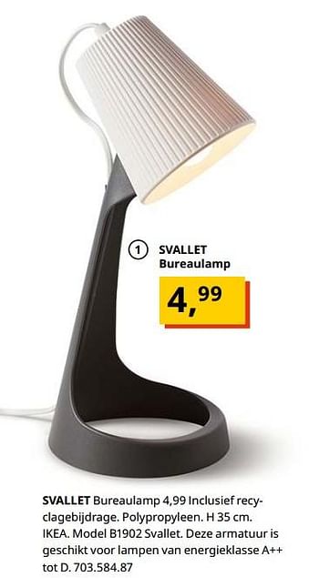 Promoties Svallet bureaulamp - Huismerk - Ikea - Geldig van 23/08/2019 tot 31/07/2020 bij Ikea
