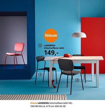 Promoties Laneberg uitschuifbare tafel - Huismerk - Ikea - Geldig van 23/08/2019 tot 31/07/2020 bij Ikea