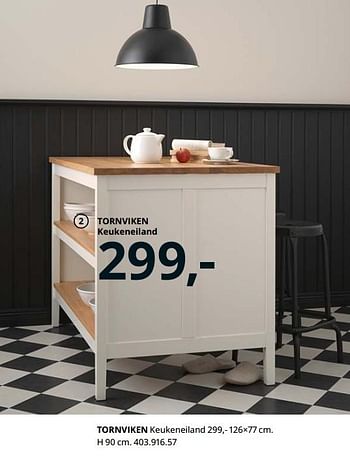 Promotions Tornviken keukeneiland - Produit maison - Ikea - Valide de 23/08/2019 à 31/07/2020 chez Ikea