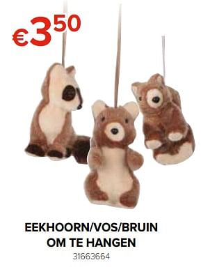 Promoties Eekhoorn-vos-bruin om te hangen - Huismerk - Euroshop - Geldig van 27/09/2019 tot 21/10/2019 bij Euro Shop