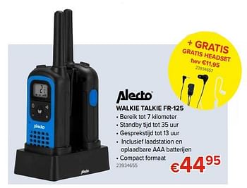 Promoties Alecto walkie talkie fr-125 - Alecto - Geldig van 27/09/2019 tot 21/10/2019 bij Euro Shop