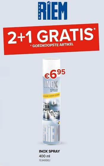Promoties Riem inox spray - Riem - Geldig van 27/09/2019 tot 21/10/2019 bij Euro Shop
